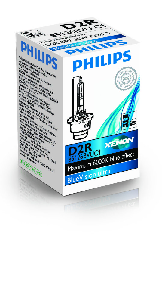 Штатная ксеноновая лампа Philips Xenon BlueVision Ultra D2R (85126BVUC1)