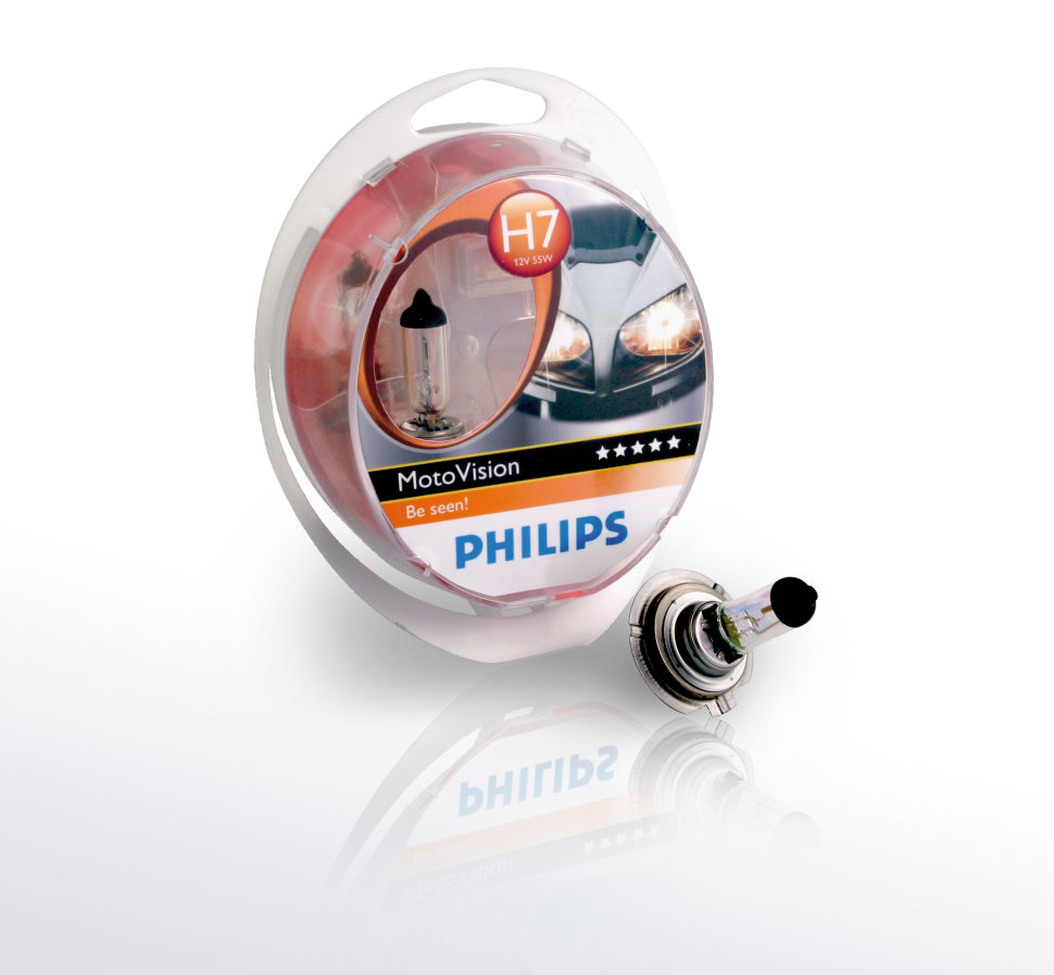 Галогенные мотолампы Philips H7 MotoVision 