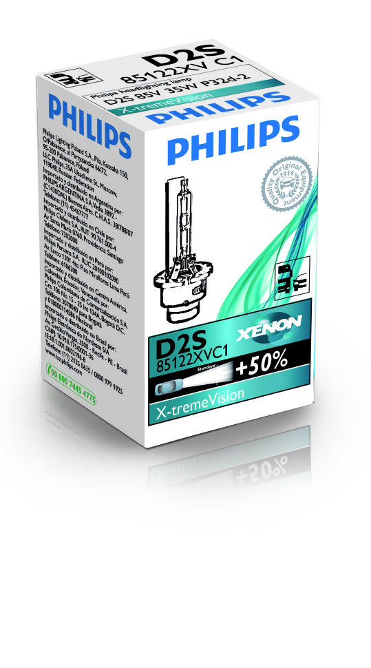 Штатная ксеноновая лампа Philips Xenon XtremeVision D2S (85122XVC1)
