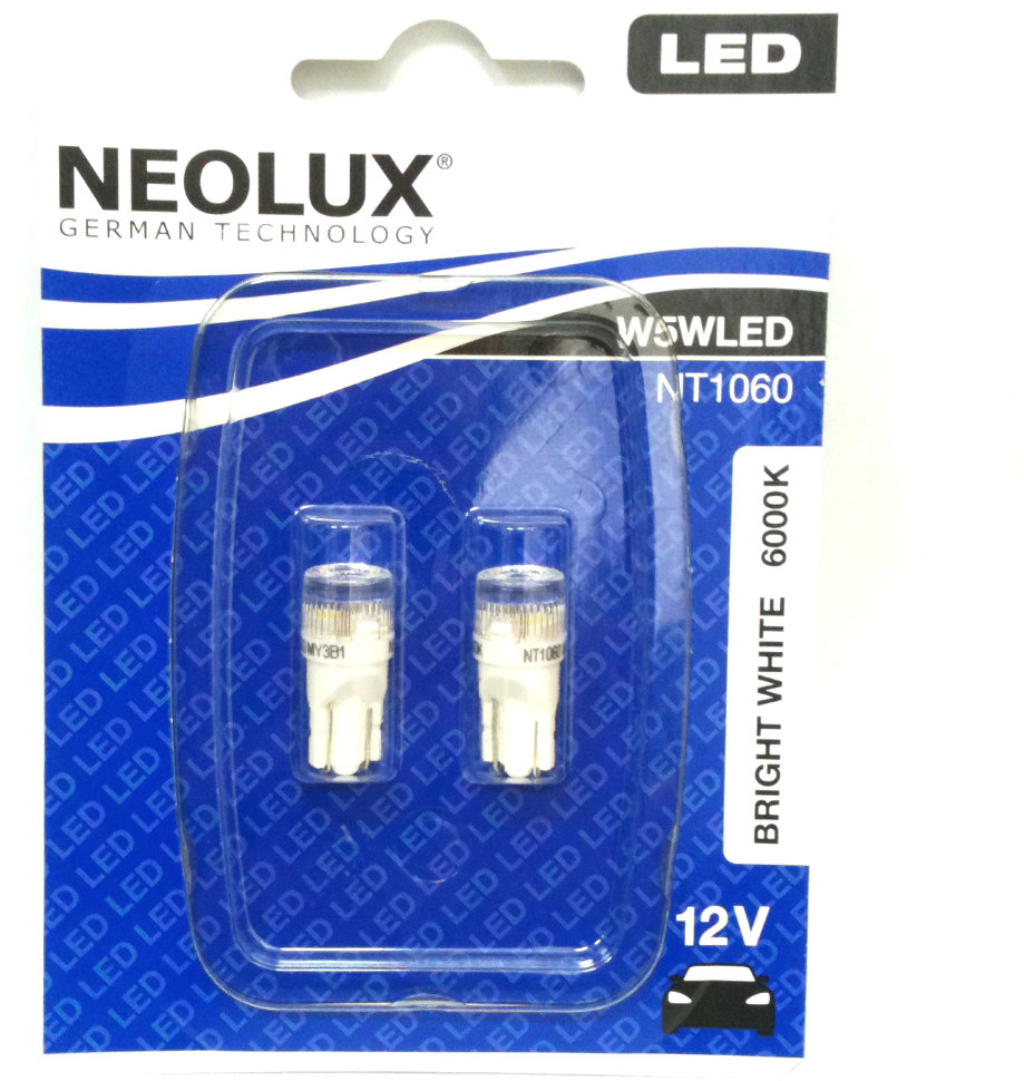 Автомобильные светодиоды Neolux LED Bright White 6000K W5W T10(W2.1x9,5d)
