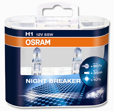 Галогенные автолампы H1 Osram Night Breaker (Twin Box)