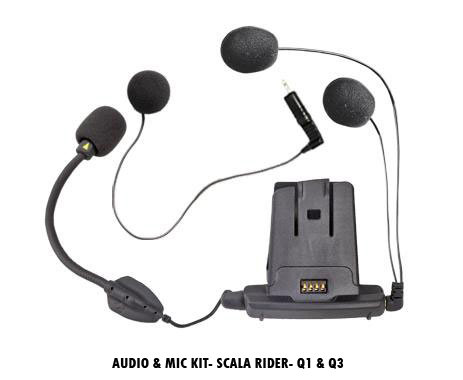 Комплект крепления с наушниками и микрофоном для гарнитуры scalarider Q1, Q3