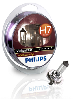 Галогенные автолампы Philips H7 Vision Plus (Twin Blister)