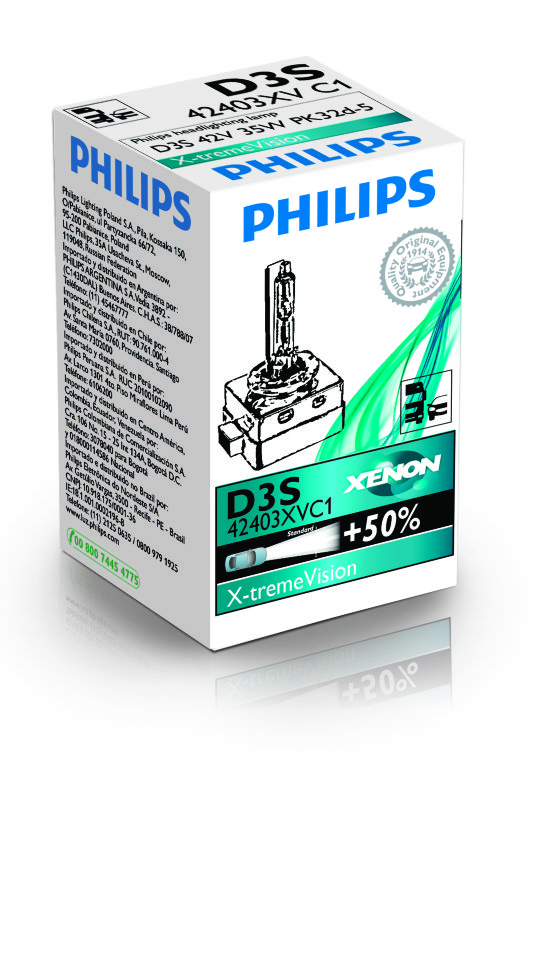 Штатная ксеноновая лампа Philips Xenon XtremeVision D3S (42403XVC1) 