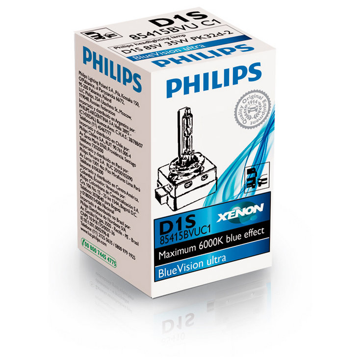 Штатная ксеноновая лампа Philips Xenon BlueVision Ultra D1S (85415BVUC1)